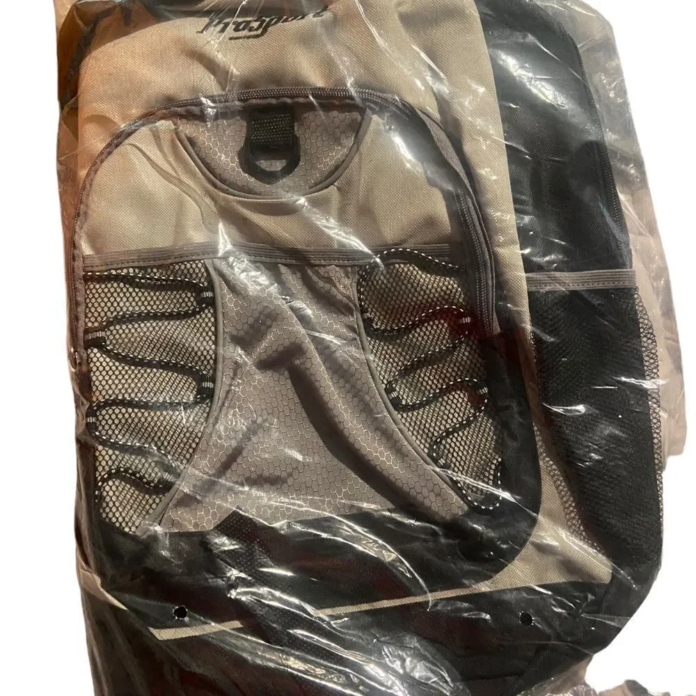 Pro Sport standard size backpack brand new in sealed package grey w/ black trim